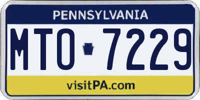 PA license plate MTO7229