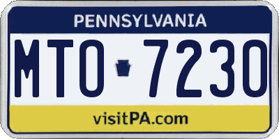 PA license plate MTO7230