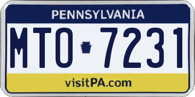 PA license plate MTO7231