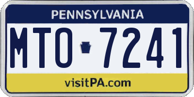 PA license plate MTO7241