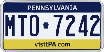 PA license plate MTO7242