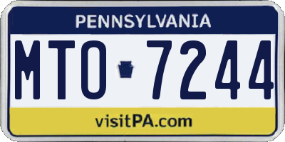 PA license plate MTO7244