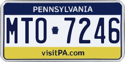 PA license plate MTO7246
