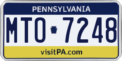 PA license plate MTO7248