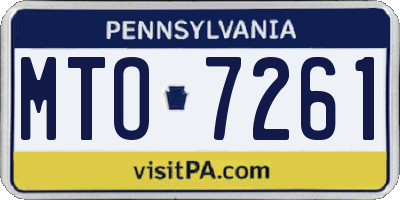 PA license plate MTO7261