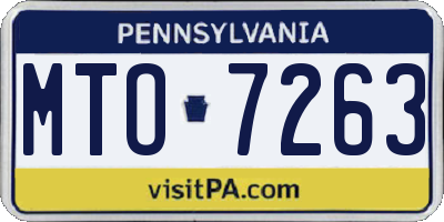 PA license plate MTO7263
