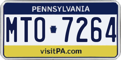 PA license plate MTO7264