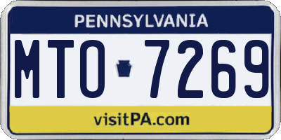 PA license plate MTO7269