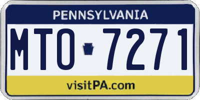 PA license plate MTO7271