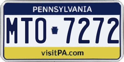 PA license plate MTO7272