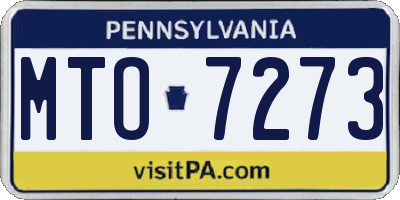 PA license plate MTO7273