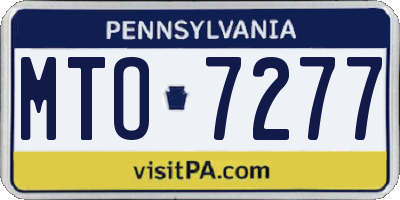 PA license plate MTO7277