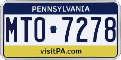 PA license plate MTO7278