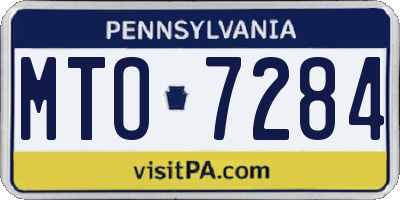 PA license plate MTO7284