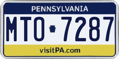 PA license plate MTO7287