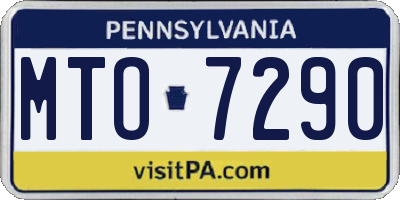 PA license plate MTO7290