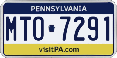 PA license plate MTO7291