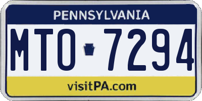 PA license plate MTO7294