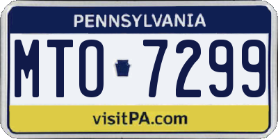 PA license plate MTO7299