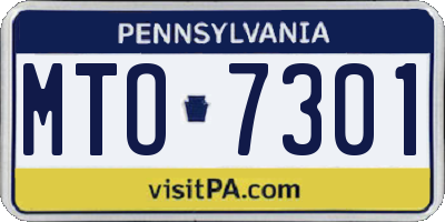 PA license plate MTO7301