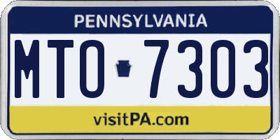 PA license plate MTO7303
