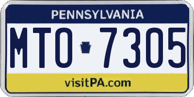 PA license plate MTO7305