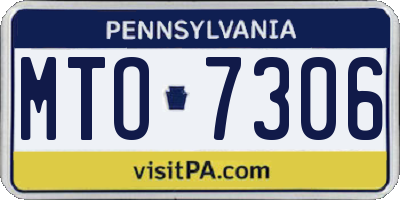 PA license plate MTO7306