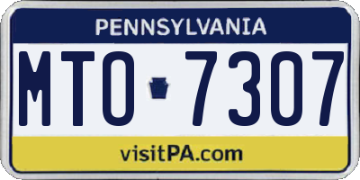 PA license plate MTO7307