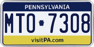 PA license plate MTO7308