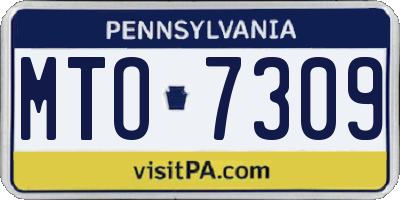 PA license plate MTO7309