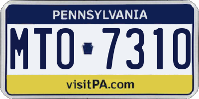 PA license plate MTO7310