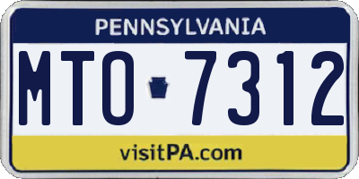 PA license plate MTO7312
