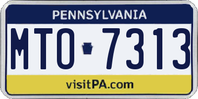PA license plate MTO7313