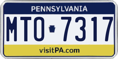 PA license plate MTO7317