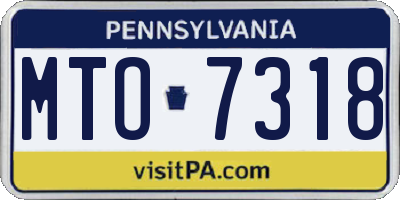 PA license plate MTO7318