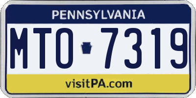 PA license plate MTO7319