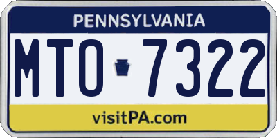 PA license plate MTO7322