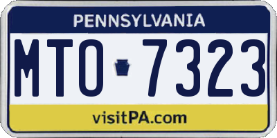 PA license plate MTO7323