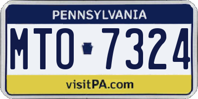 PA license plate MTO7324