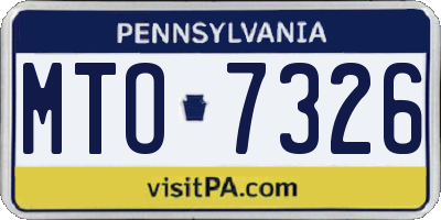 PA license plate MTO7326