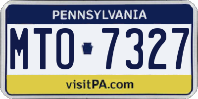 PA license plate MTO7327
