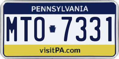 PA license plate MTO7331