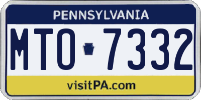 PA license plate MTO7332