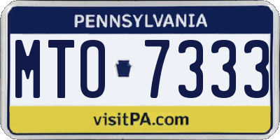 PA license plate MTO7333