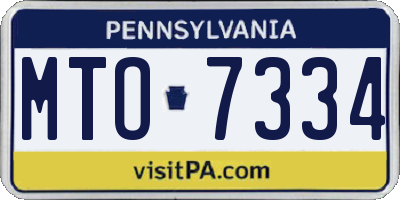PA license plate MTO7334