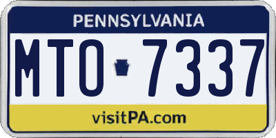 PA license plate MTO7337