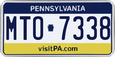 PA license plate MTO7338