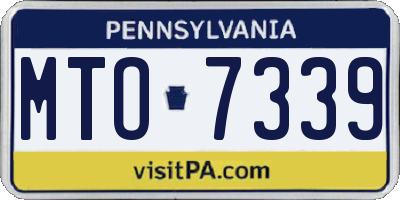 PA license plate MTO7339
