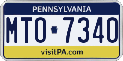 PA license plate MTO7340