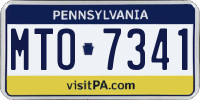 PA license plate MTO7341